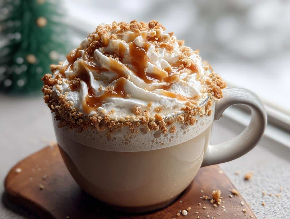 Caramel Brulee Latte: 1 Cozy Comfort Drink - Caramel Brulee Latte - additional detail