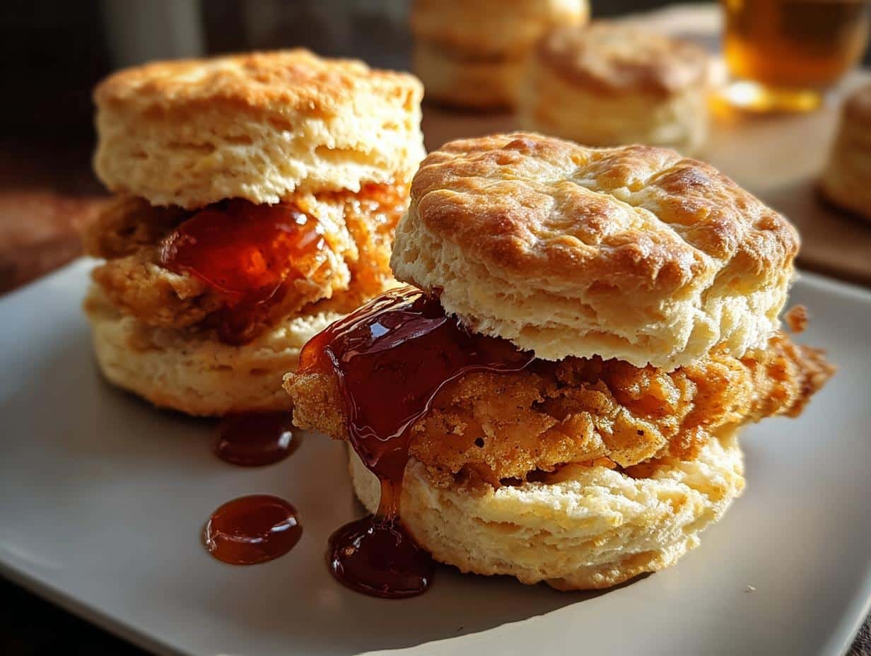 Hot Honey Chicken Biscuits: 1 Flavor Bomb - Hot Honey Chicken Biscuits - additional detail