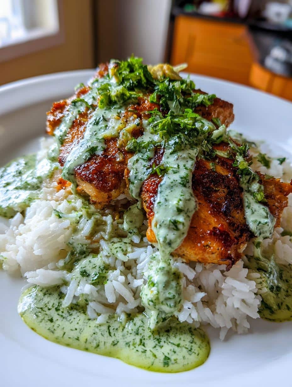 Peruvian Chicken and Rice with Green Sauce - detail 1