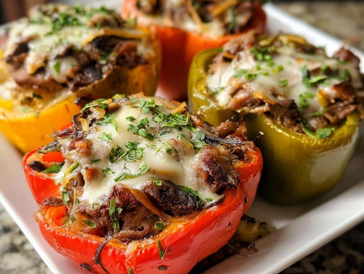 Philly Cheesesteak Stuffed Peppers: Deliciously Easy - Philly Cheesesteak Stuffed Peppers - additional detail
