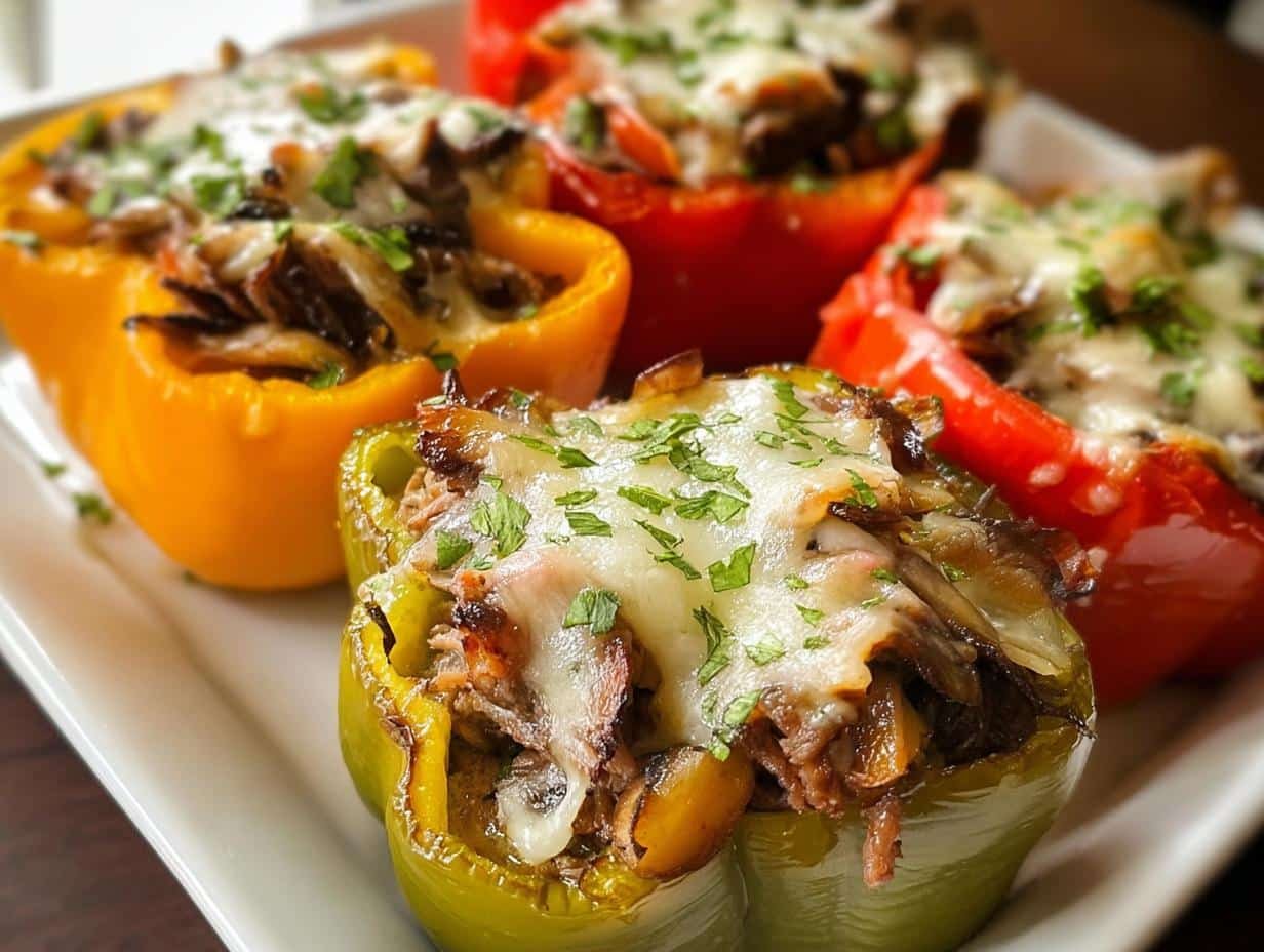 Philly Cheesesteak Stuffed Peppers: Deliciously Easy - Philly Cheesesteak Stuffed Peppers - additional detail