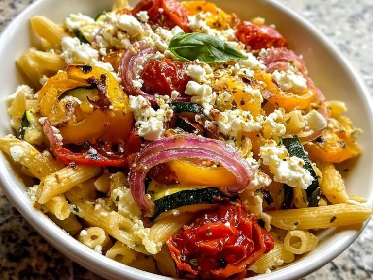 Roasted Veggie Pasta Feta