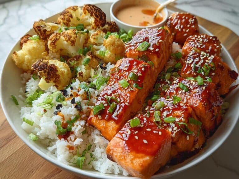 Sriracha Honey Salmon Bowls