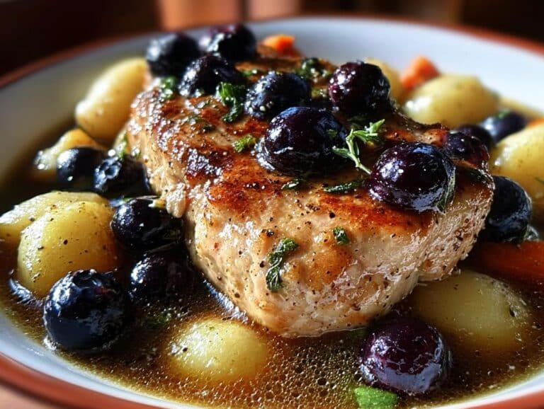 Blueberry Balsamic Pork Chops