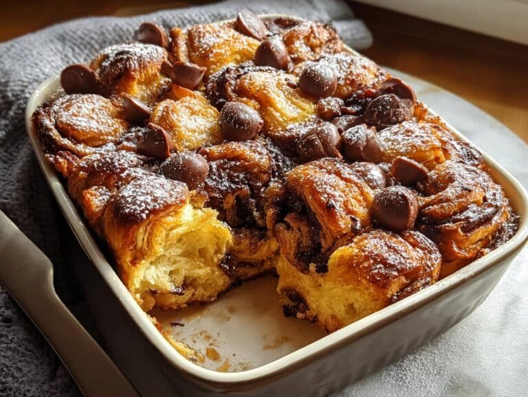 Chocolate Croissant Breakfast Bake