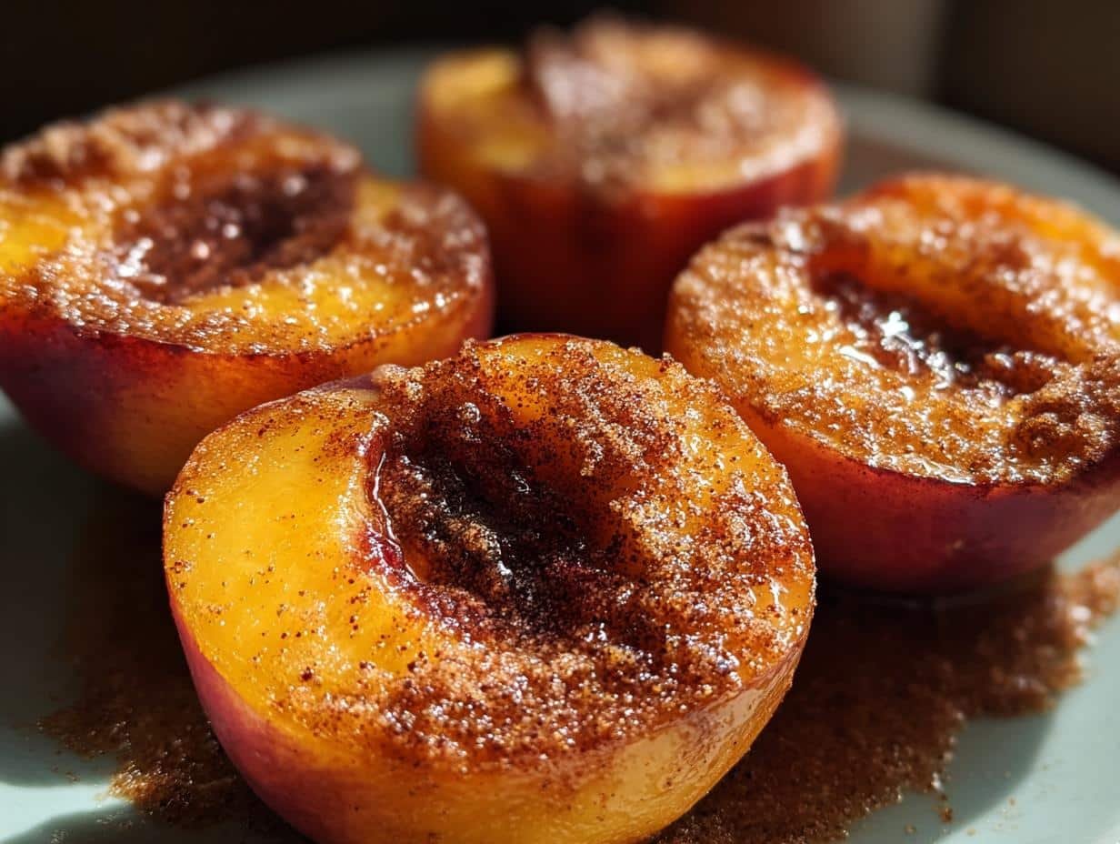 Cinnamon Sugar Baked Peaches