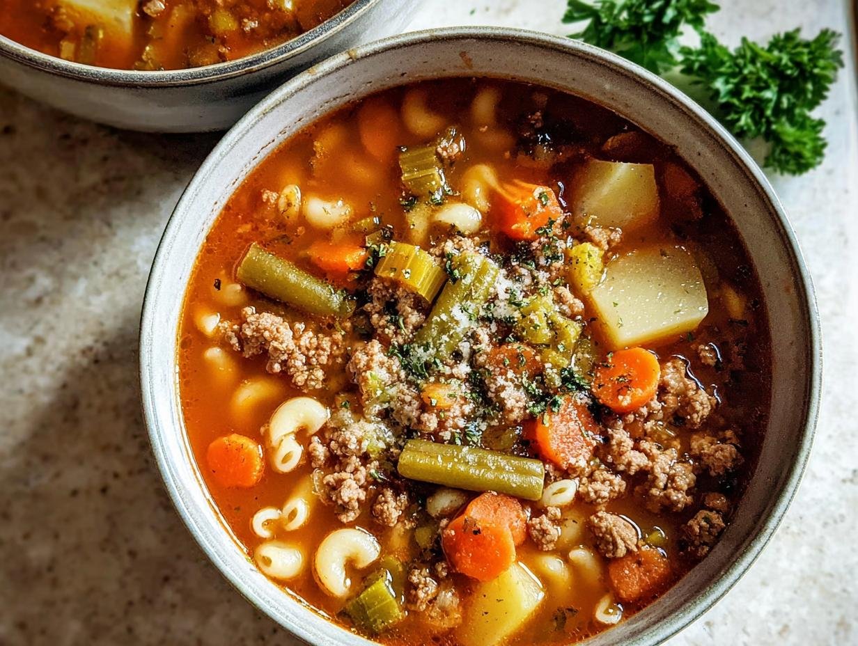 Hamburger Soup: Absolute Comfort in 1 Pot - Hamburger Soup - additional detail