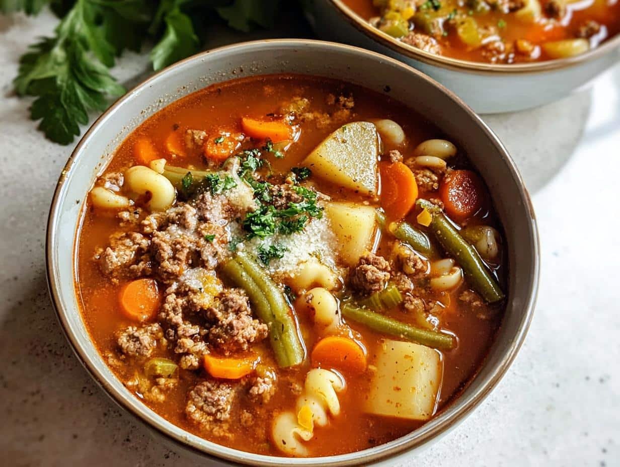 Hamburger Soup: Absolute Comfort in 1 Pot - Hamburger Soup - additional detail