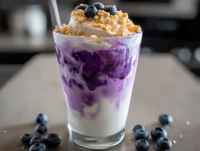 Iced Blueberry Cheesecake Latte