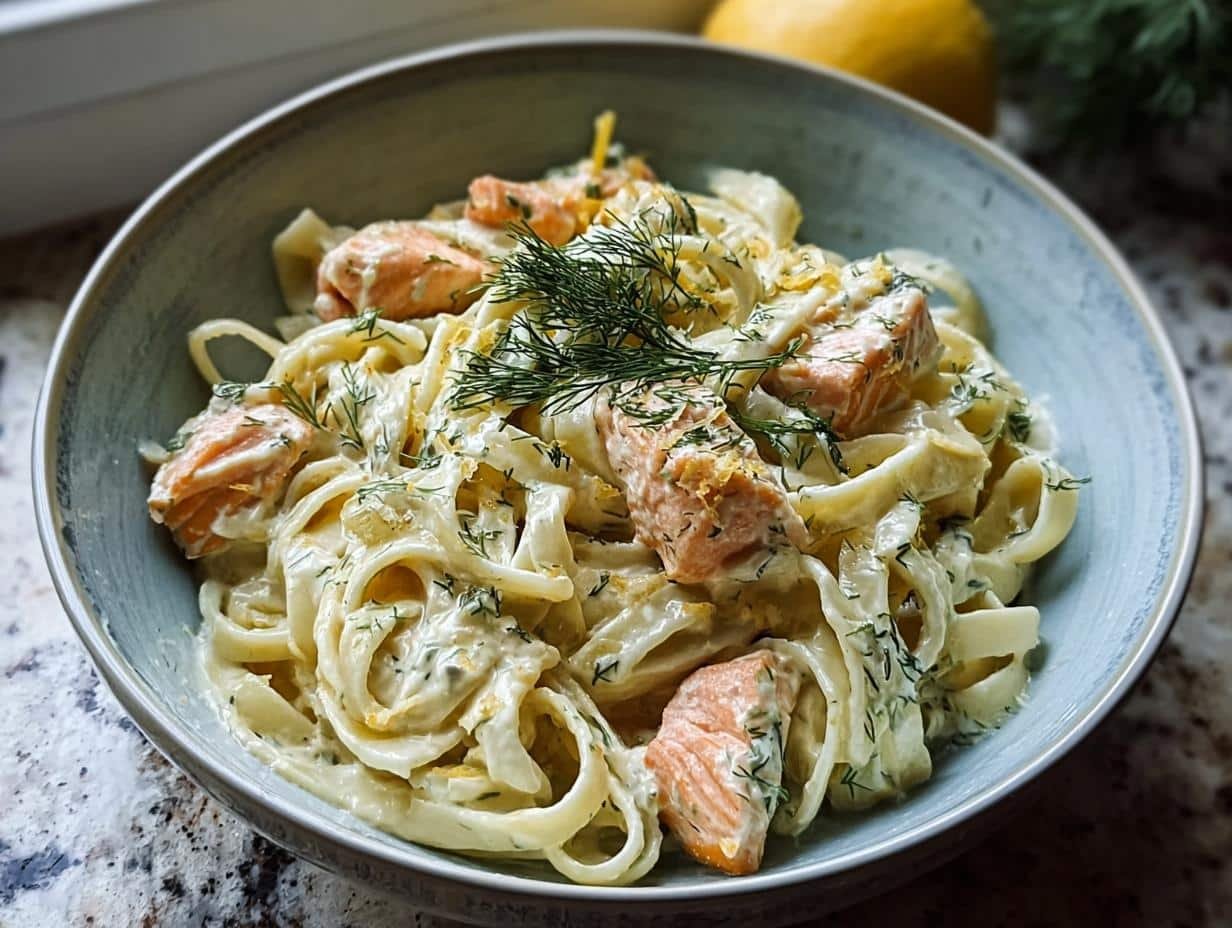 Lemon Dill Salmon Pasta: 1 Quick, Amazing Meal - Lemon Dill Salmon Pasta - additional detail