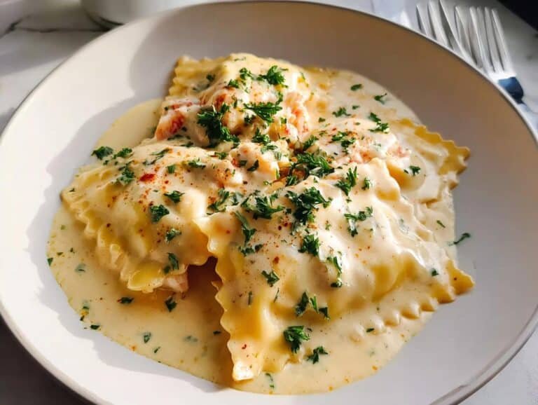Lobster Ravioli Lemon Cream