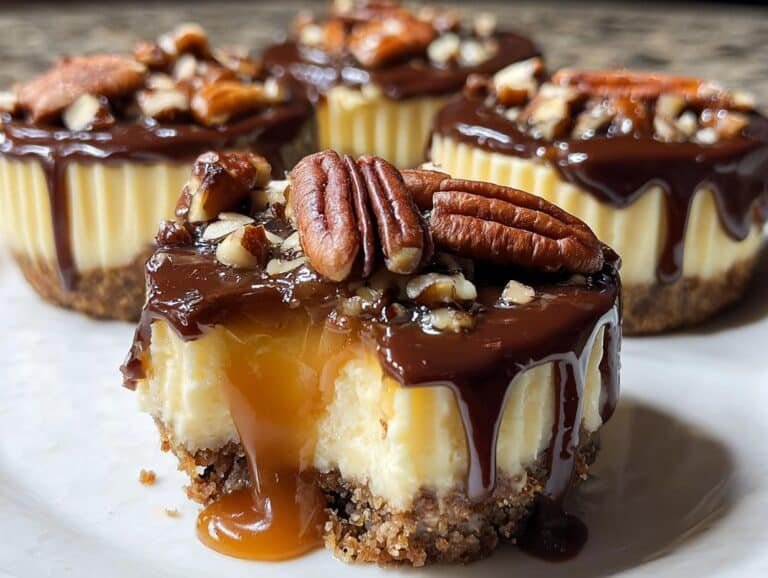 Mini Turtle Cheesecakes