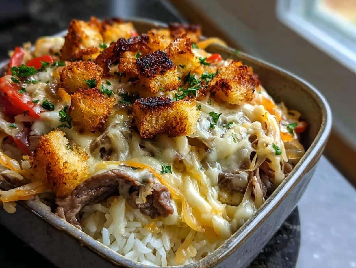 Philly Cheesesteak Rice Bowl: 35 Min Bliss - Philly Cheesesteak Rice Bowl - additional detail