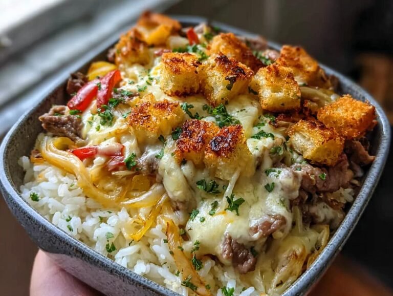 Philly Cheesesteak Rice Bowl