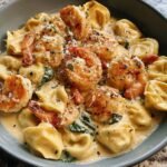 Shrimp Tortellini Garlic Cream