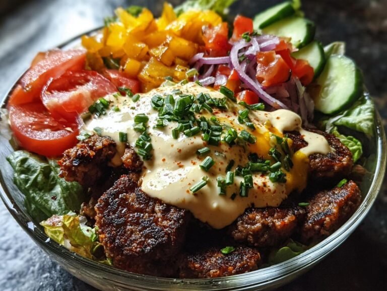 Burger Bowls Caramelized Onion