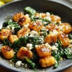 Crispy Gnocchi Spinach Feta
