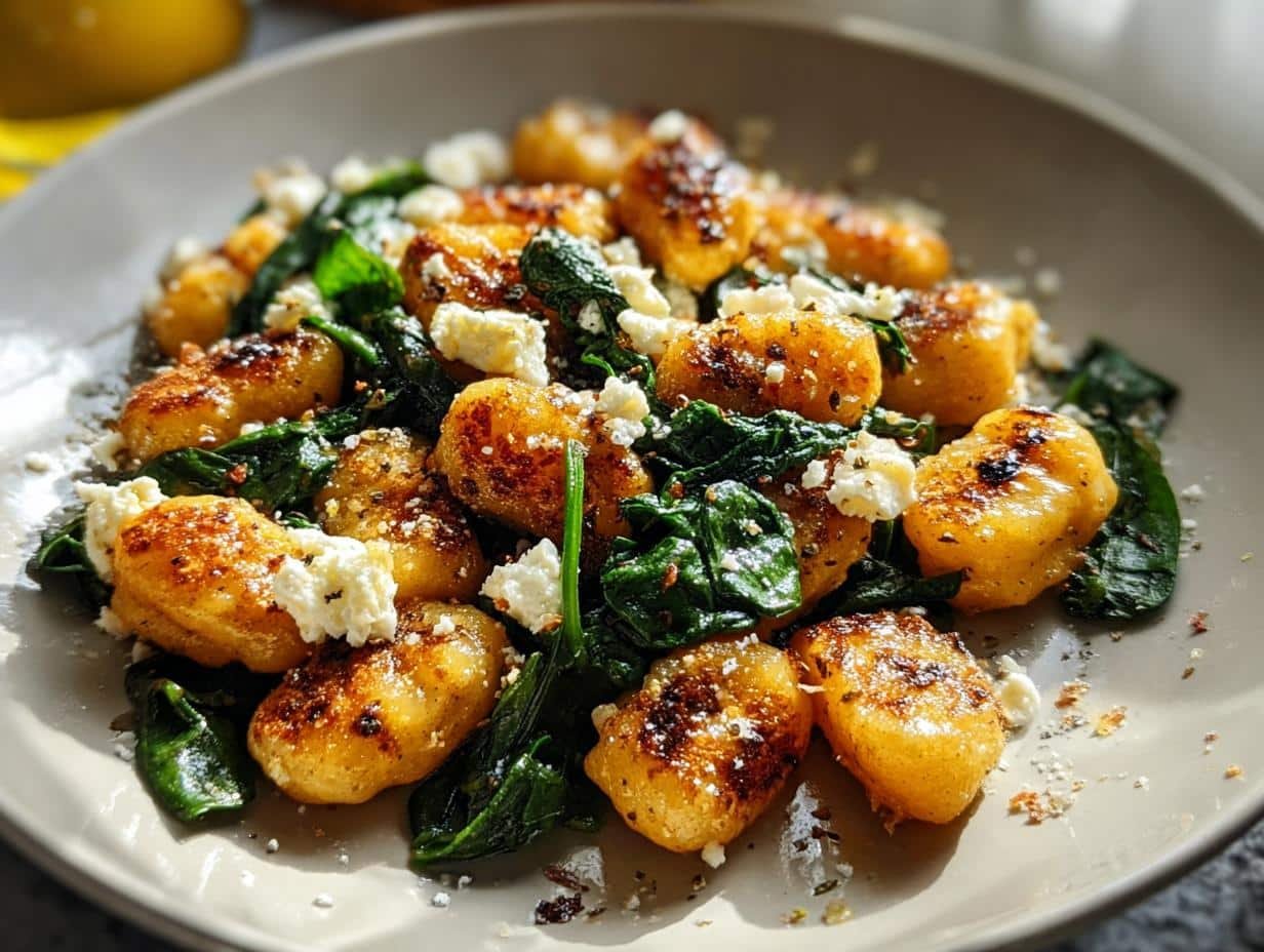 Crispy Gnocchi Spinach Feta: Divine Weeknight Meal - Crispy Gnocchi Spinach Feta - additional detail