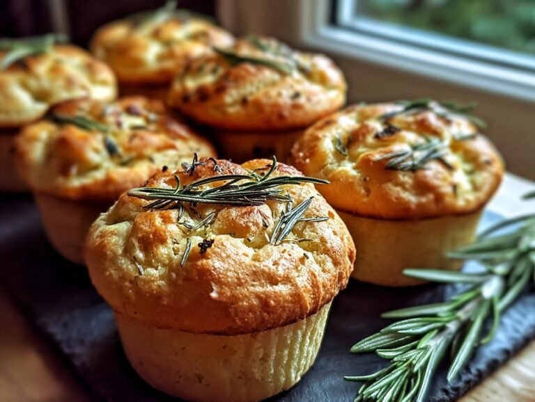 Garlic Rosemary Focaccia Muffins