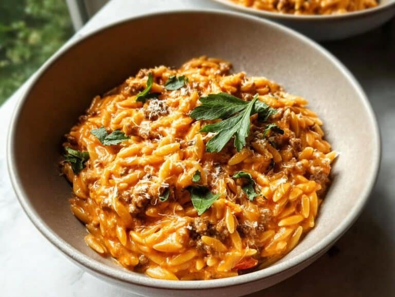 Ground Beef Orzo Tomato