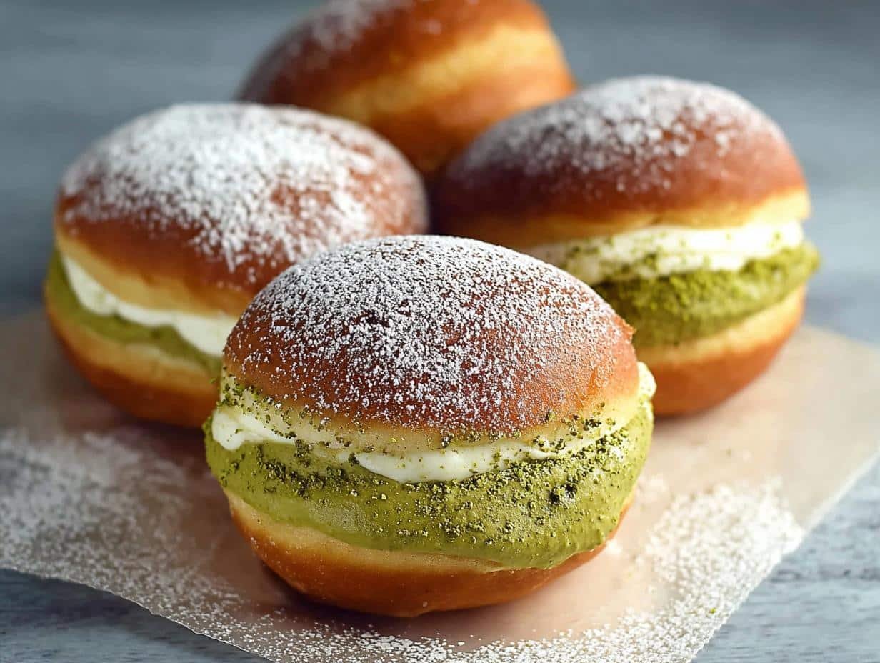 Matcha Cream Filled Donuts: 5 Amazing Twists - Matcha Cream Filled Donuts - additional detail
