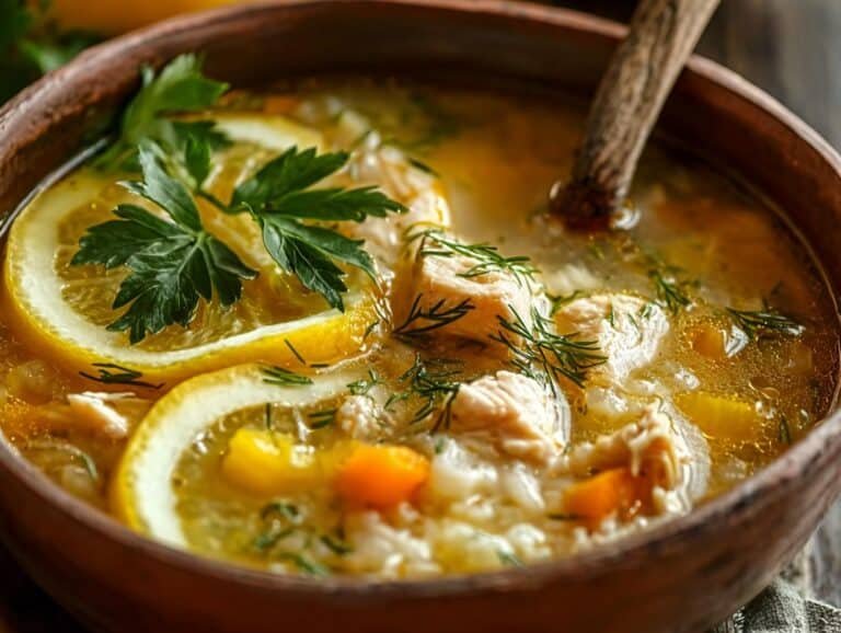 Mediterranean Lemon Chicken Soup
