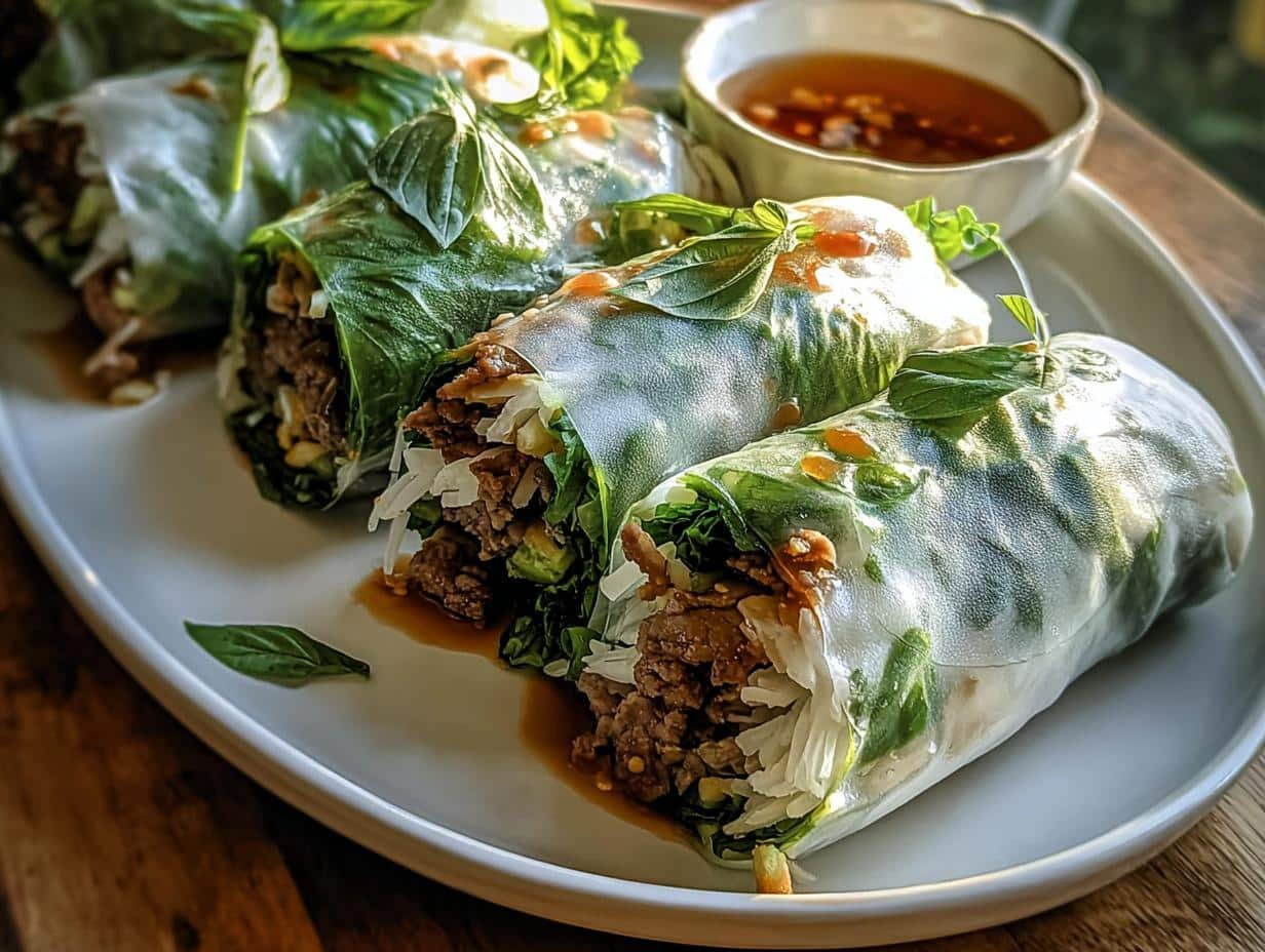 Thai Basil Beef Rolls: 10 Minute Flavor Burst - Thai Basil Beef Rolls - additional detail