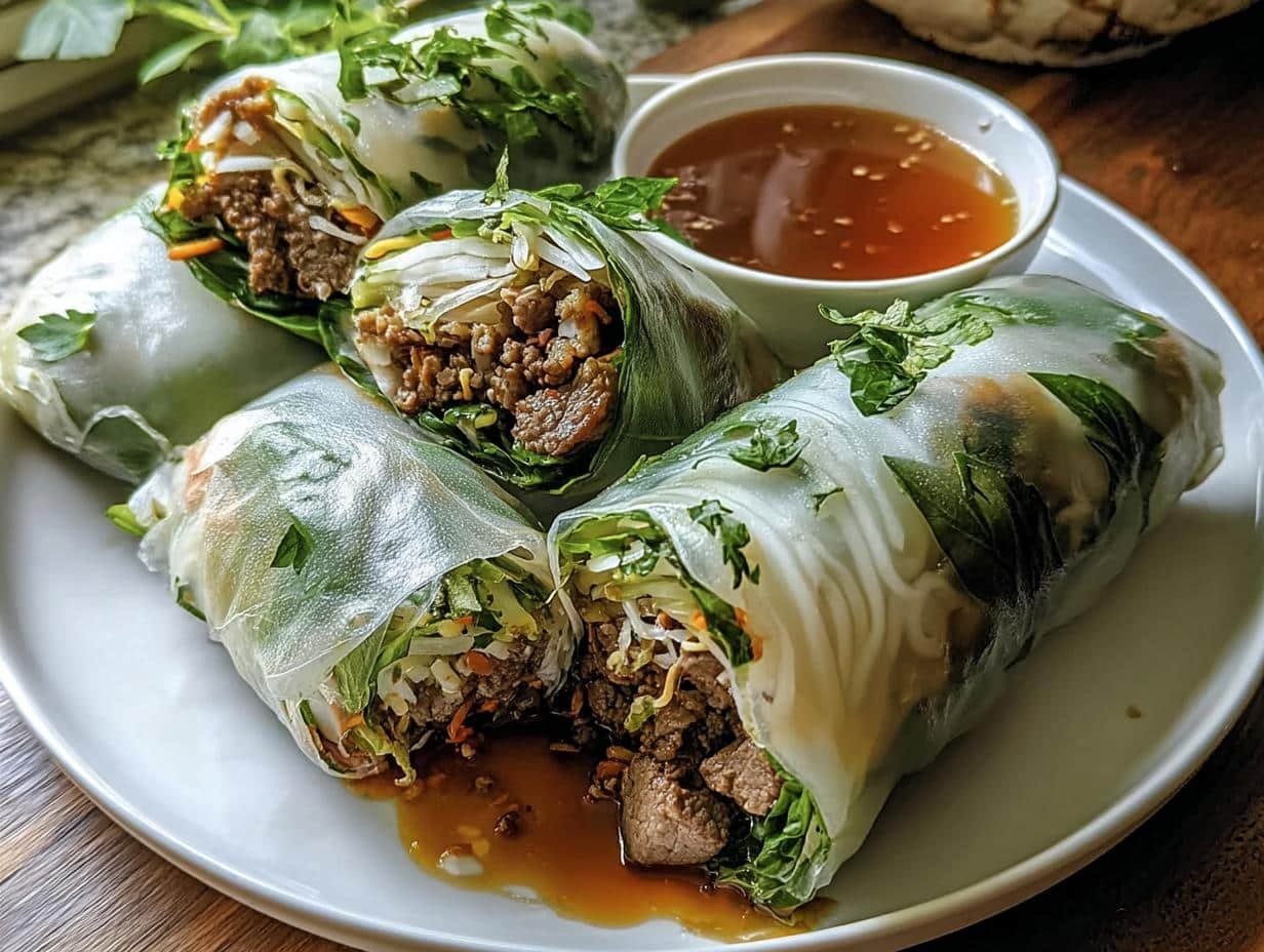 Thai Basil Beef Rolls: 10 Minute Flavor Burst - Thai Basil Beef Rolls - additional detail