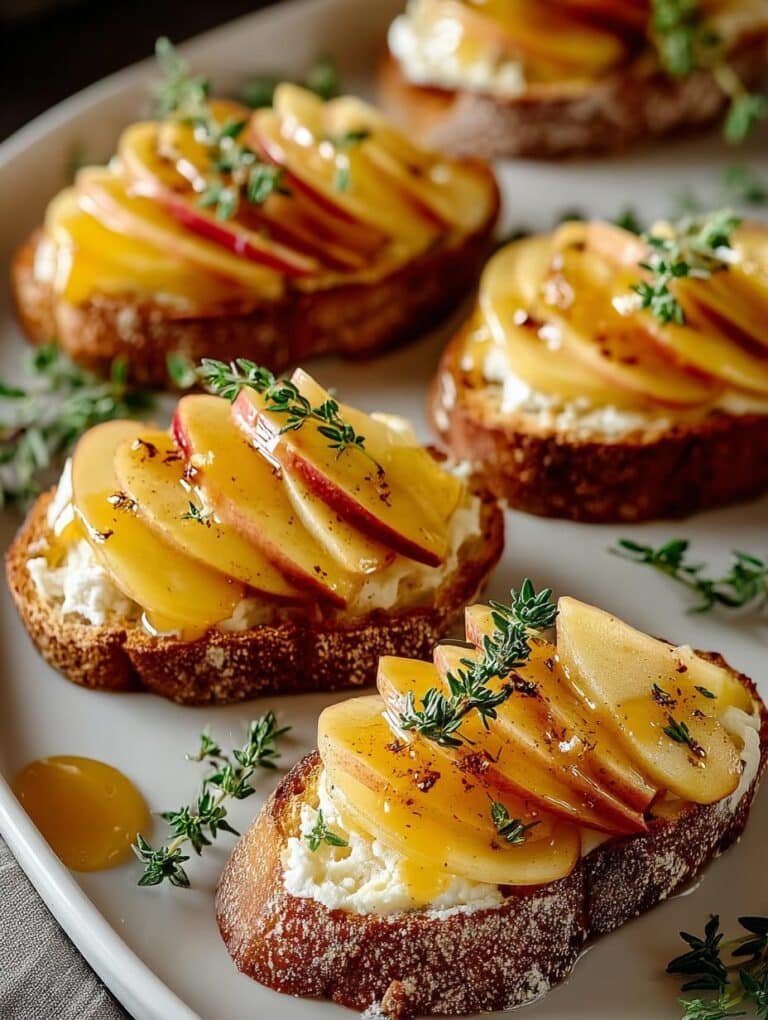 Apple Cheddar Crostini