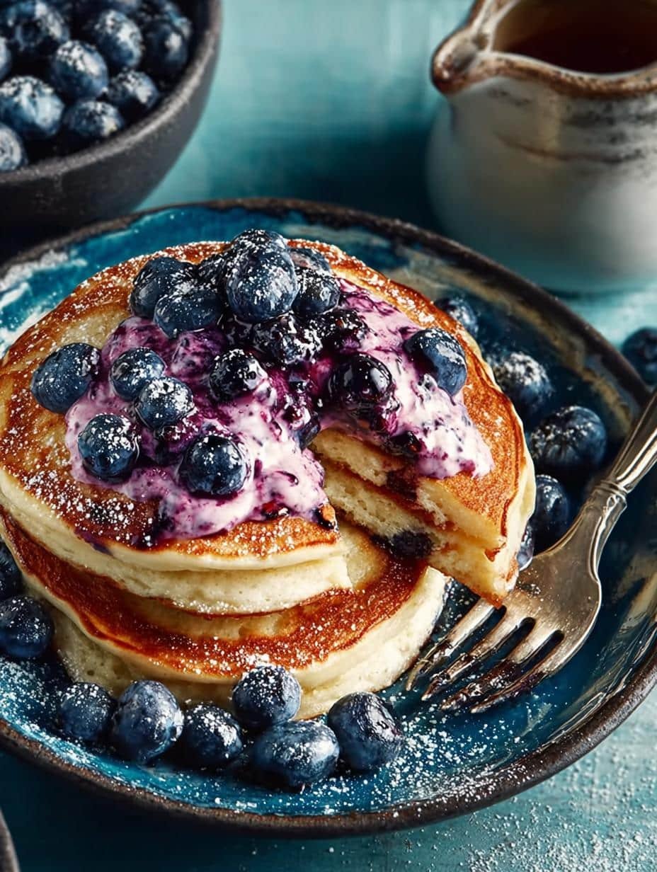 Blue Cornmeal Pancakes with