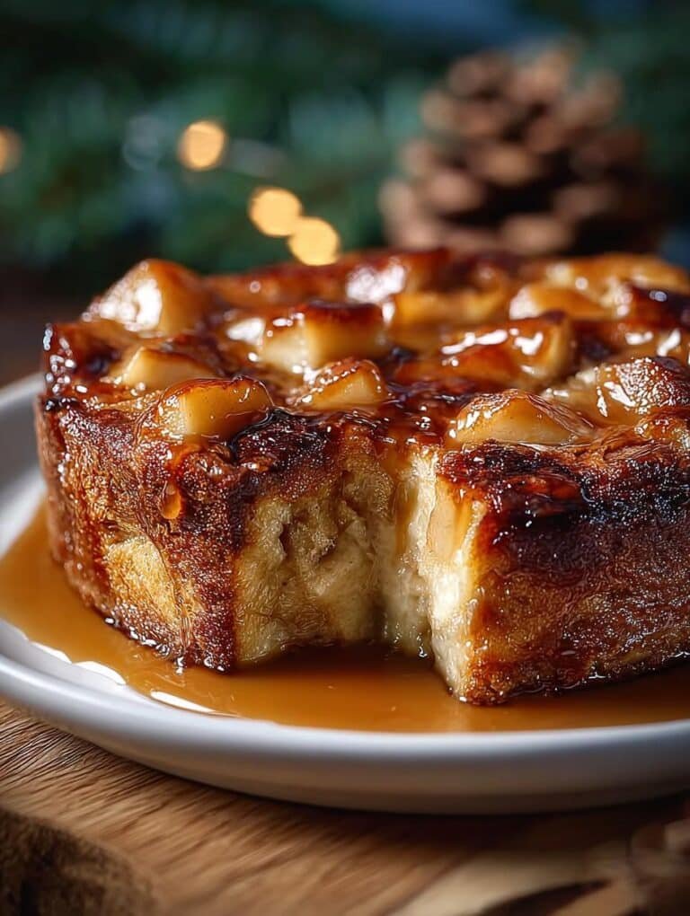 Cardamom Pear Bread Pudding