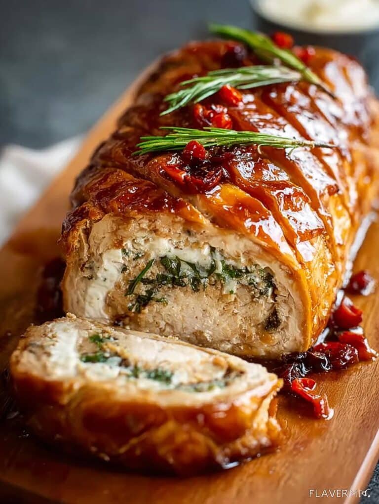 Chicken Meatloaf Wellington with