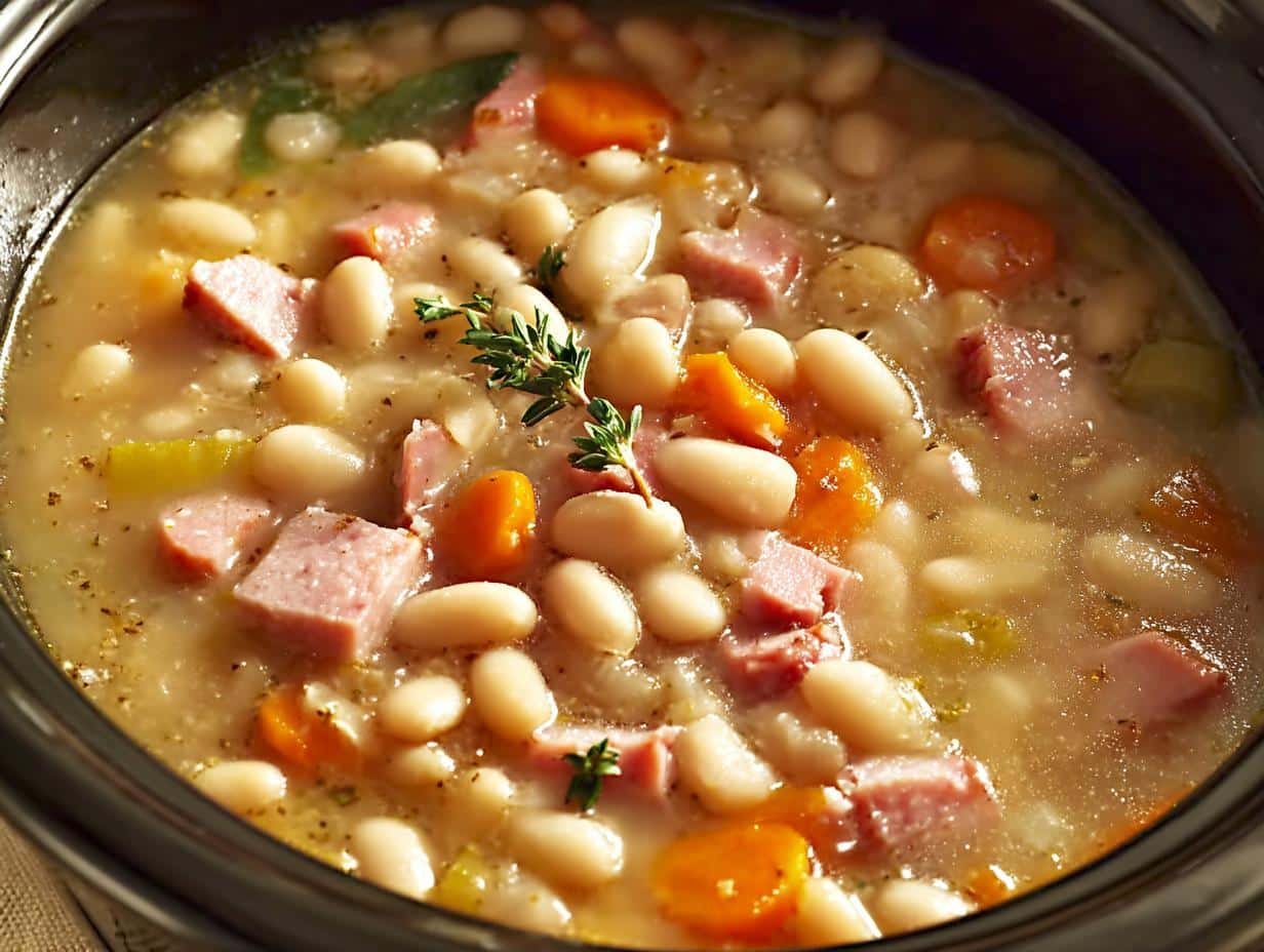 Delicious Crockpot White Bean Ham: 8-10 Hr Cook - Crockpot White Bean Ham - additional detail