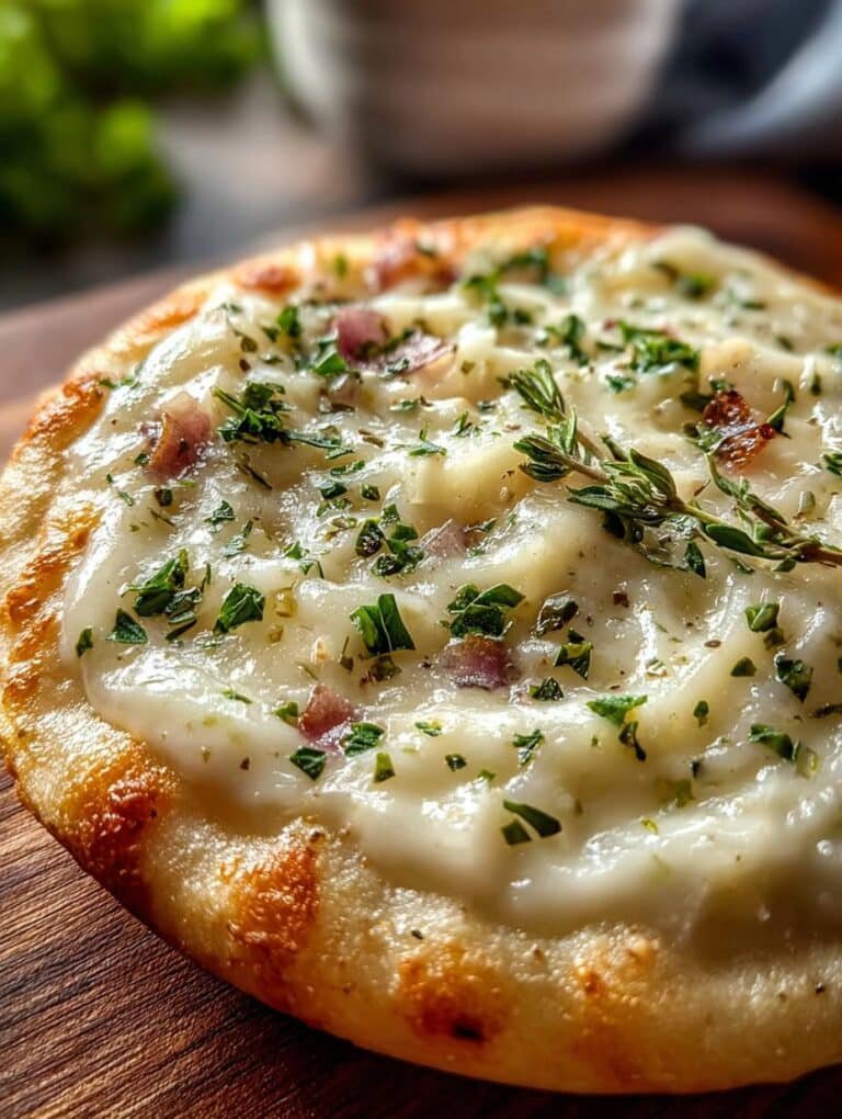Mouthwatering White Garlic Pizza