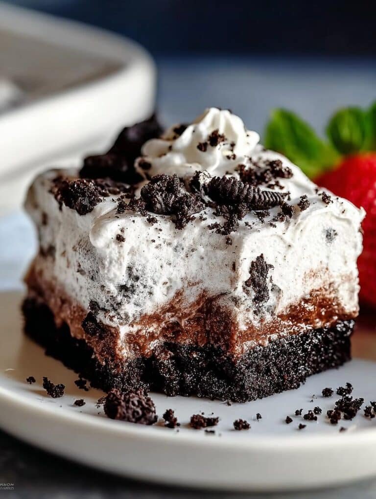 Oreo Pudding Poke Cake