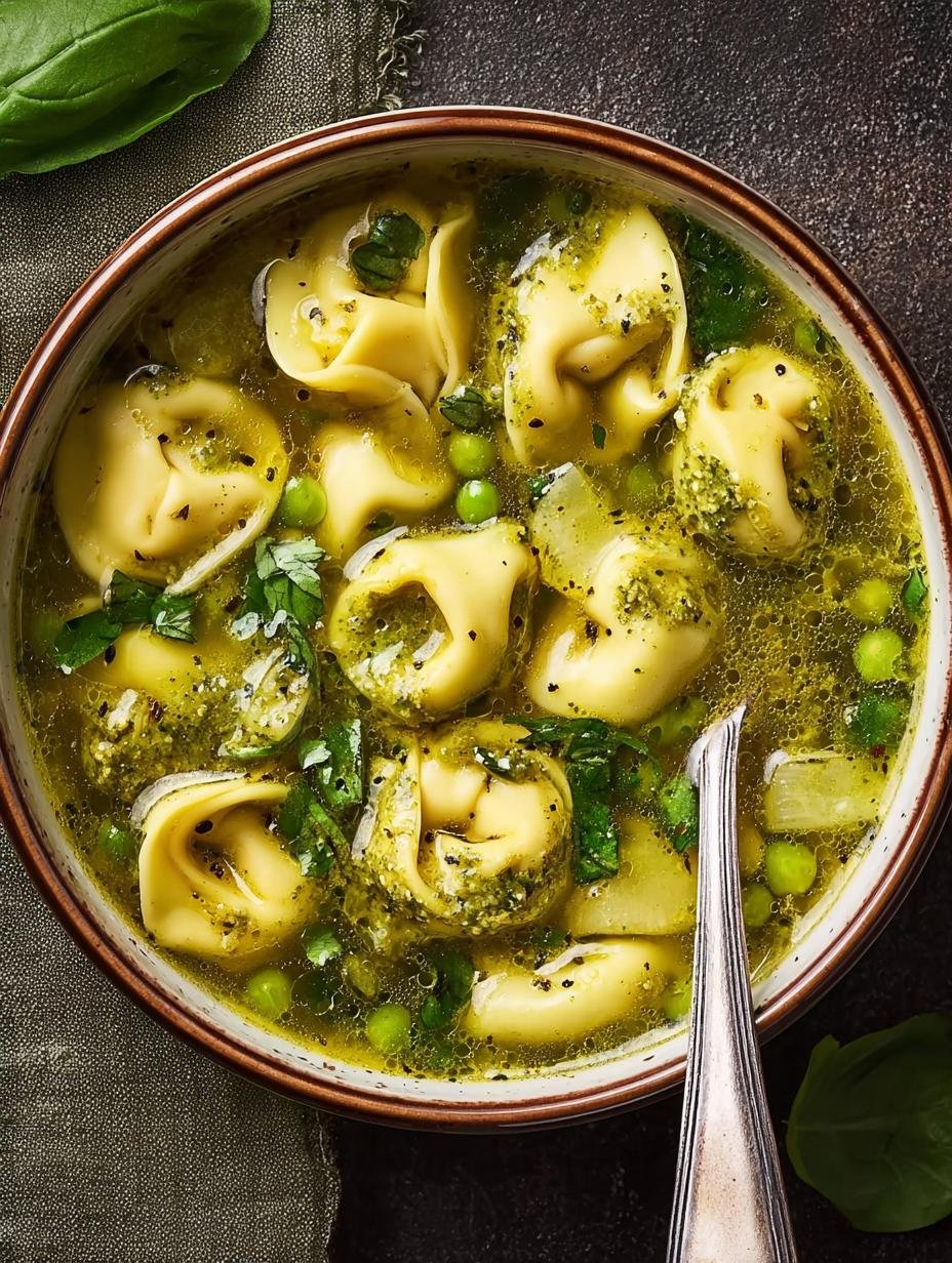 Pesto Tortellini Soup