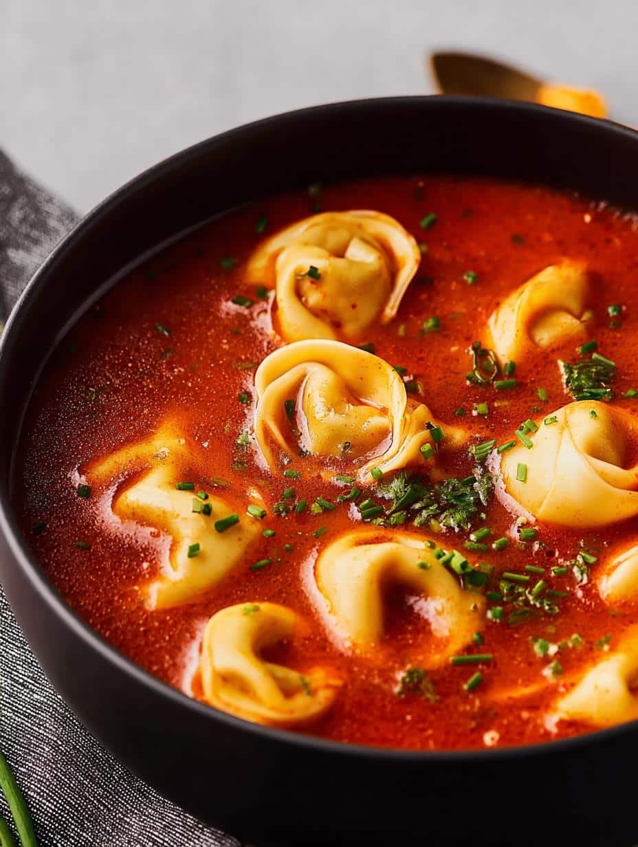 Amazing Spicy Gochujang Tortellini Soup in 30 Min - Spicy Gochujang Tortellini Soup - main visual representation