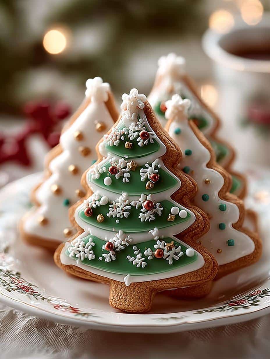 Decorated Christmas Tree Cookies
