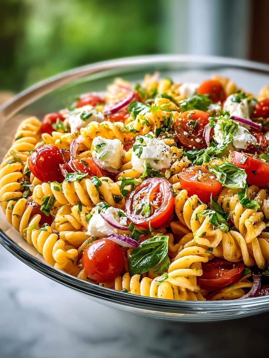 Savory Italian Pasta Salad with Fresh Ingredients - Italian Pasta Salad with - additional detail