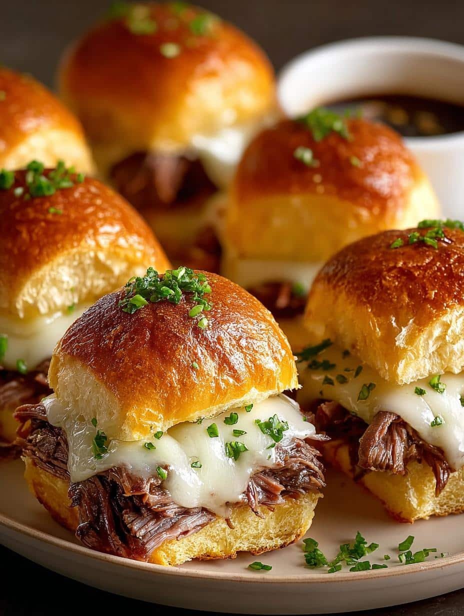 Mouthwatering French Dip Sliders for Your Next Gathering - Mouthwatering French Dip Sliders - additional detail