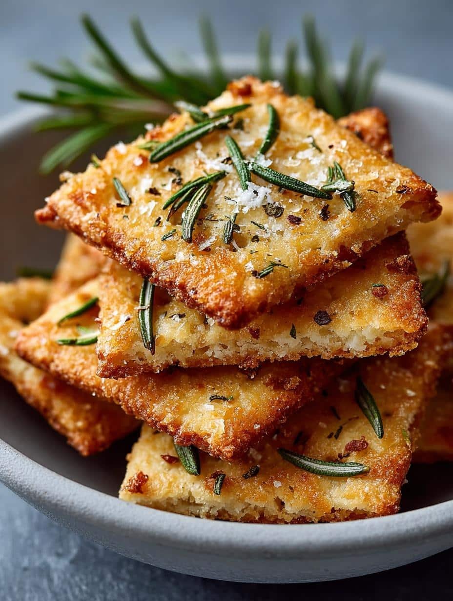Parmesan Rosemary Crackers Crispy