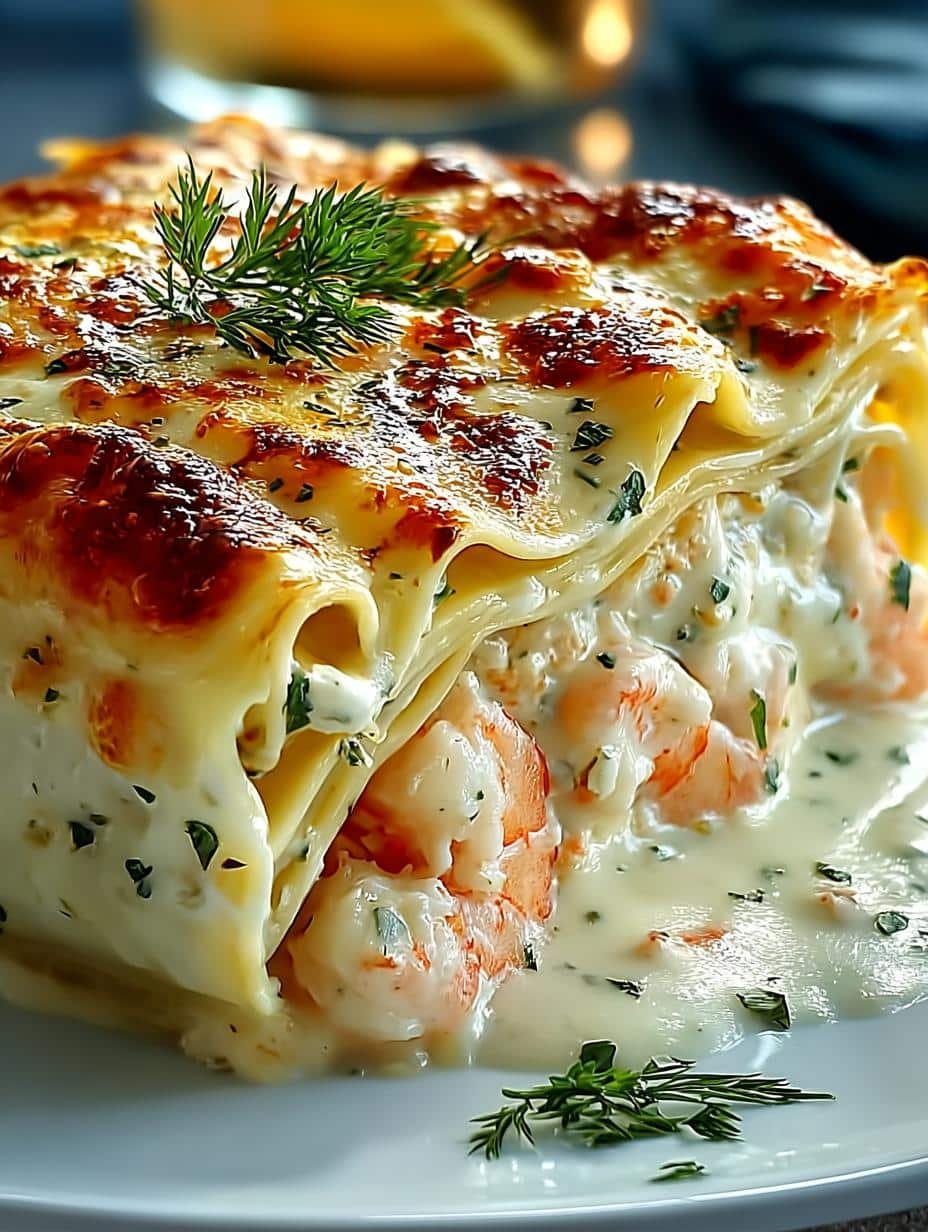 Shrimp Crab Alfredo Lasagna That Will Impress Everyone - Shrimp Crab Alfredo Lasagna - additional detail