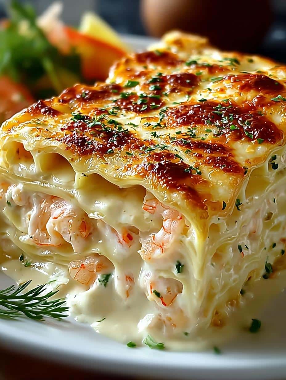 Shrimp Crab Alfredo Lasagna