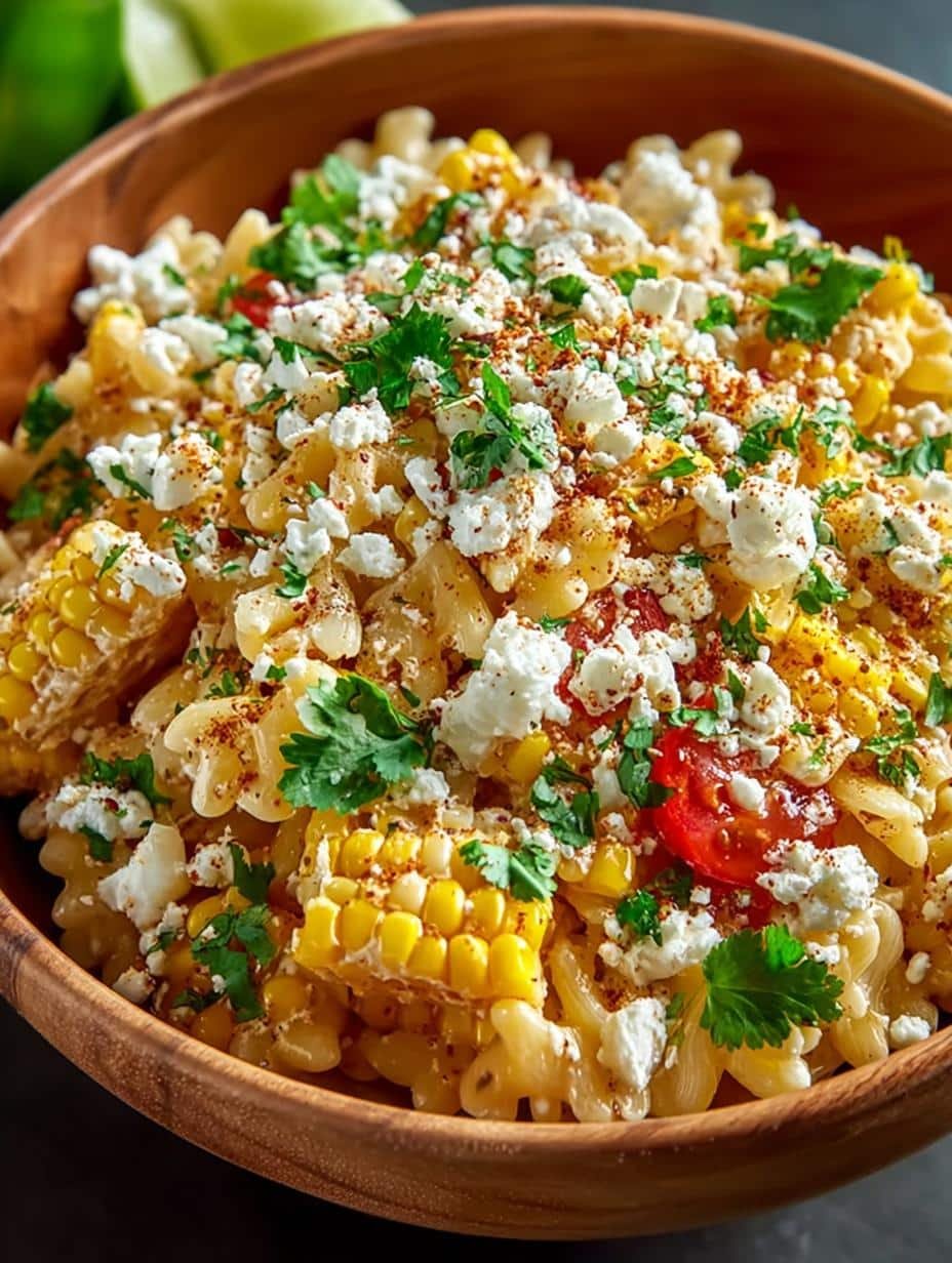 Delicious Spicy Elote Pasta Salad for Summer Fun - Spicy Elote Pasta Salad - additional detail