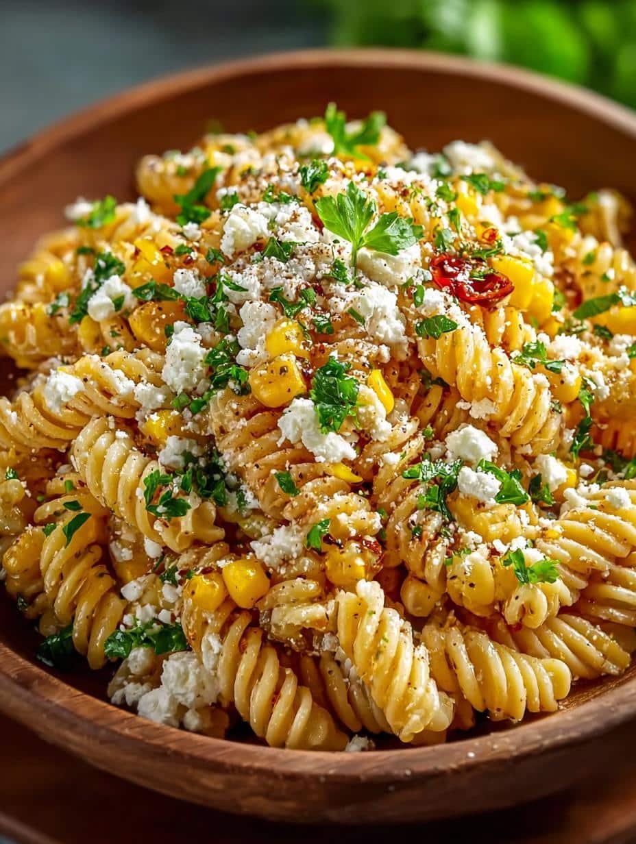 Spicy Elote Pasta Salad