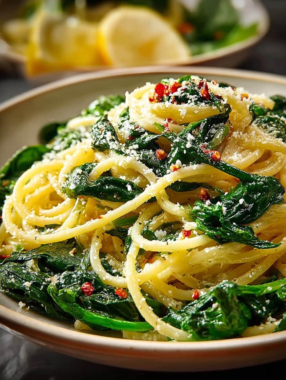 Delicious 20-Minute Spinach Lemon Pasta for Dinner - Spinach Lemon Pasta - additional detail