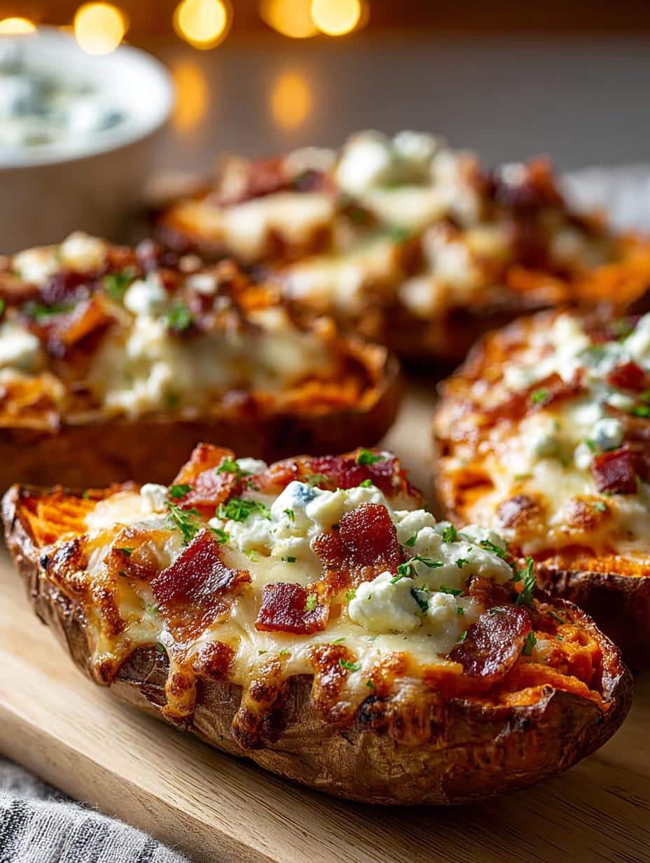 Sweet Potato Skins Cheesy