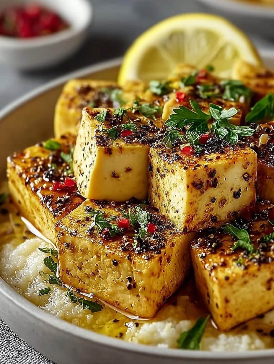 Crispy Baked Lemon Pepper Tofu That Will Delight You - Baked Lemon Pepper Tofu - main visual representation