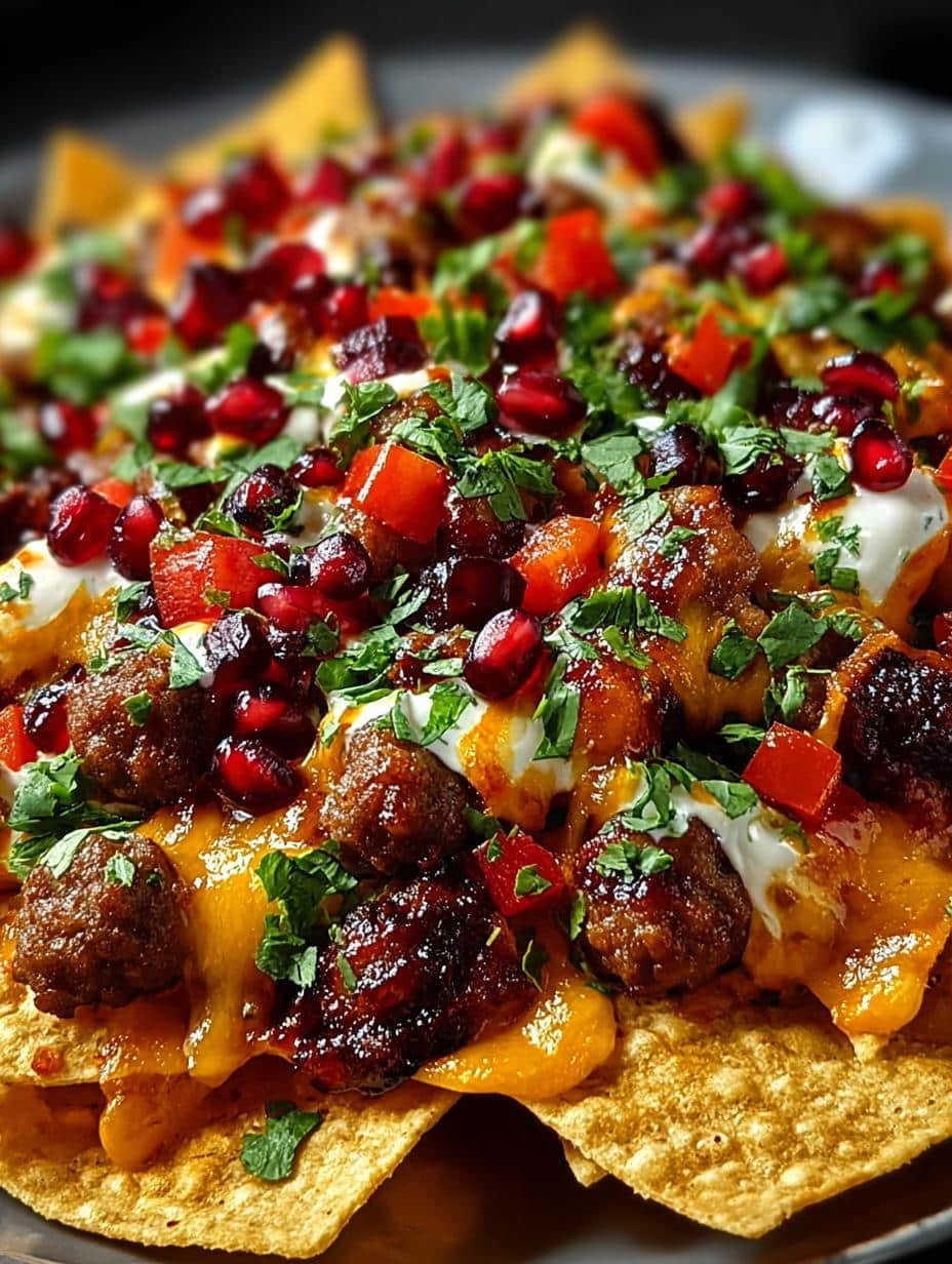 Delightful Christmas Nachos with Sausages to Share - Christmas Nachos with Sausages - additional detail