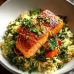 Curried Salmon Herby Rice